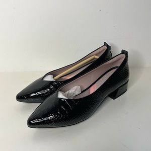 Black vegan leather, memory foam, flexible low heels from Butterfly twists 8
